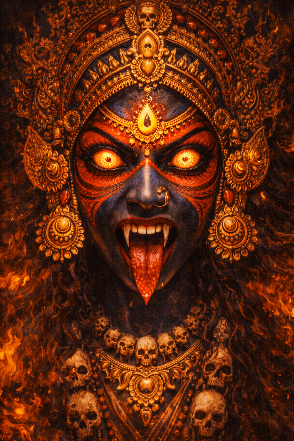 Bhadrakali Face HD Wallpaper -- Fierce Kerala Goddess
