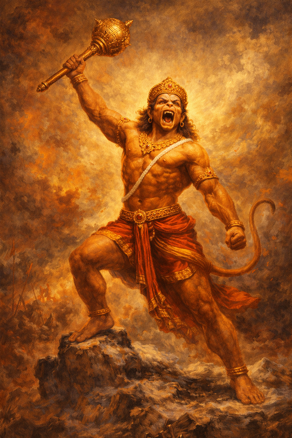 Veer Hanuman — The Fierce Warrior Form