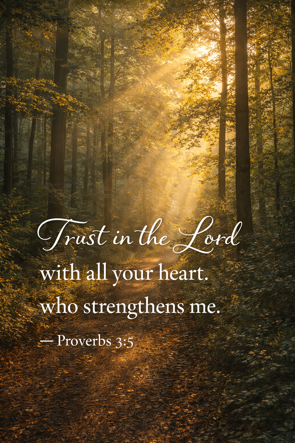 Bible Verse Background — Forest Path of Trust