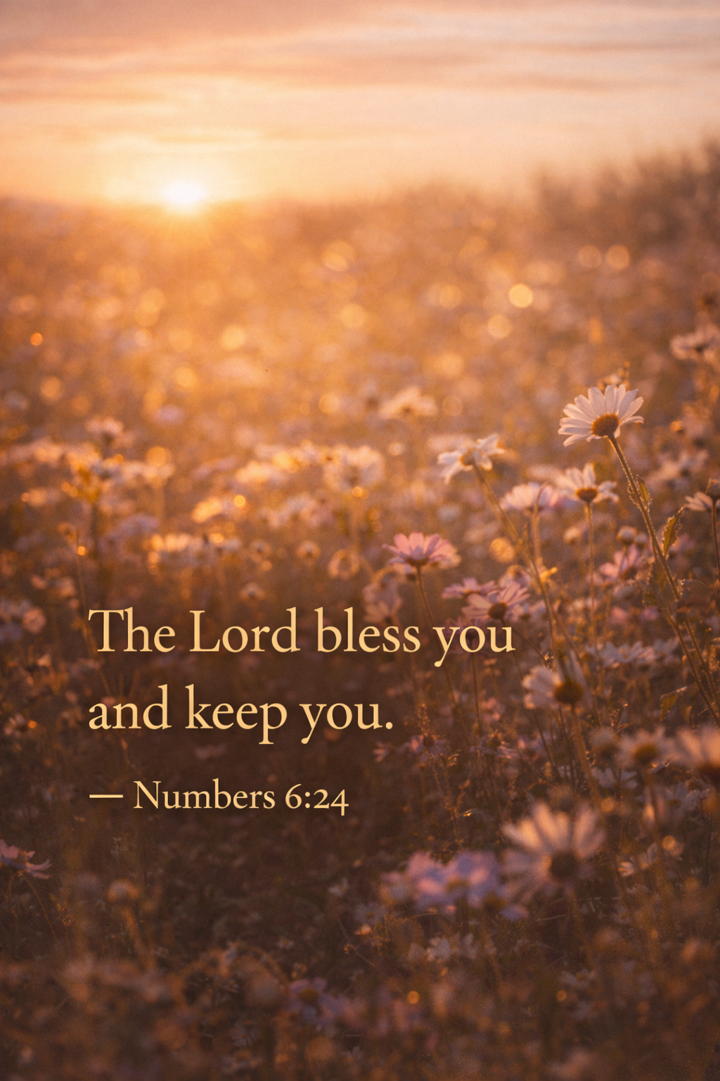 Bible Verse Background — Wildflowers at Golden Hour