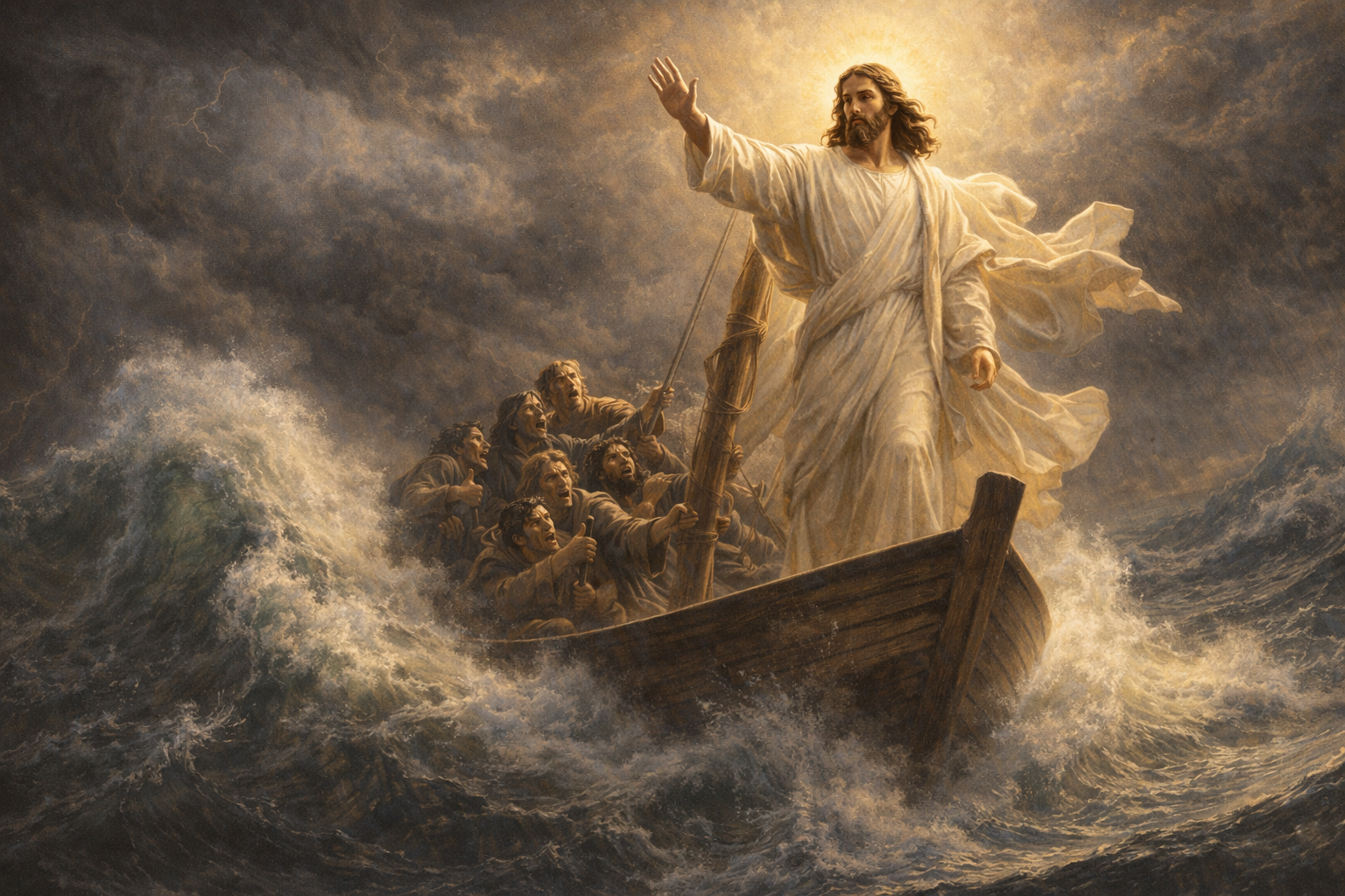 Jesus Christ Calming the Storm at Sea