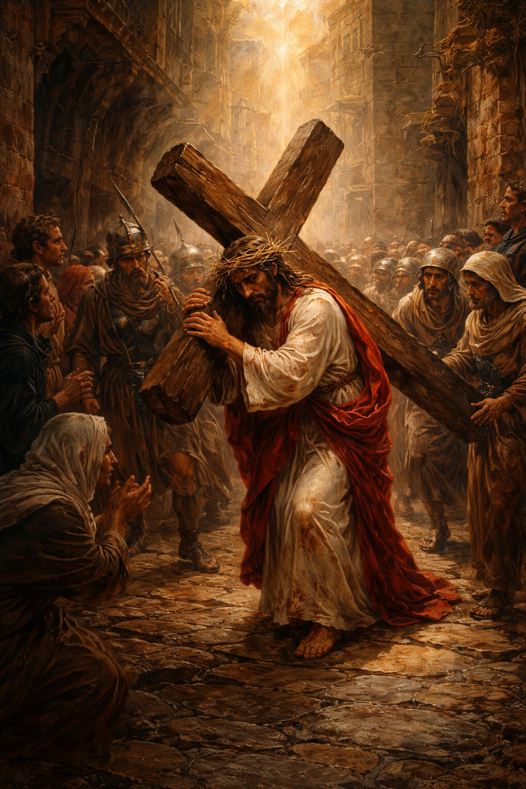 Jesus Carrying the Cross on the Via Dolorosa