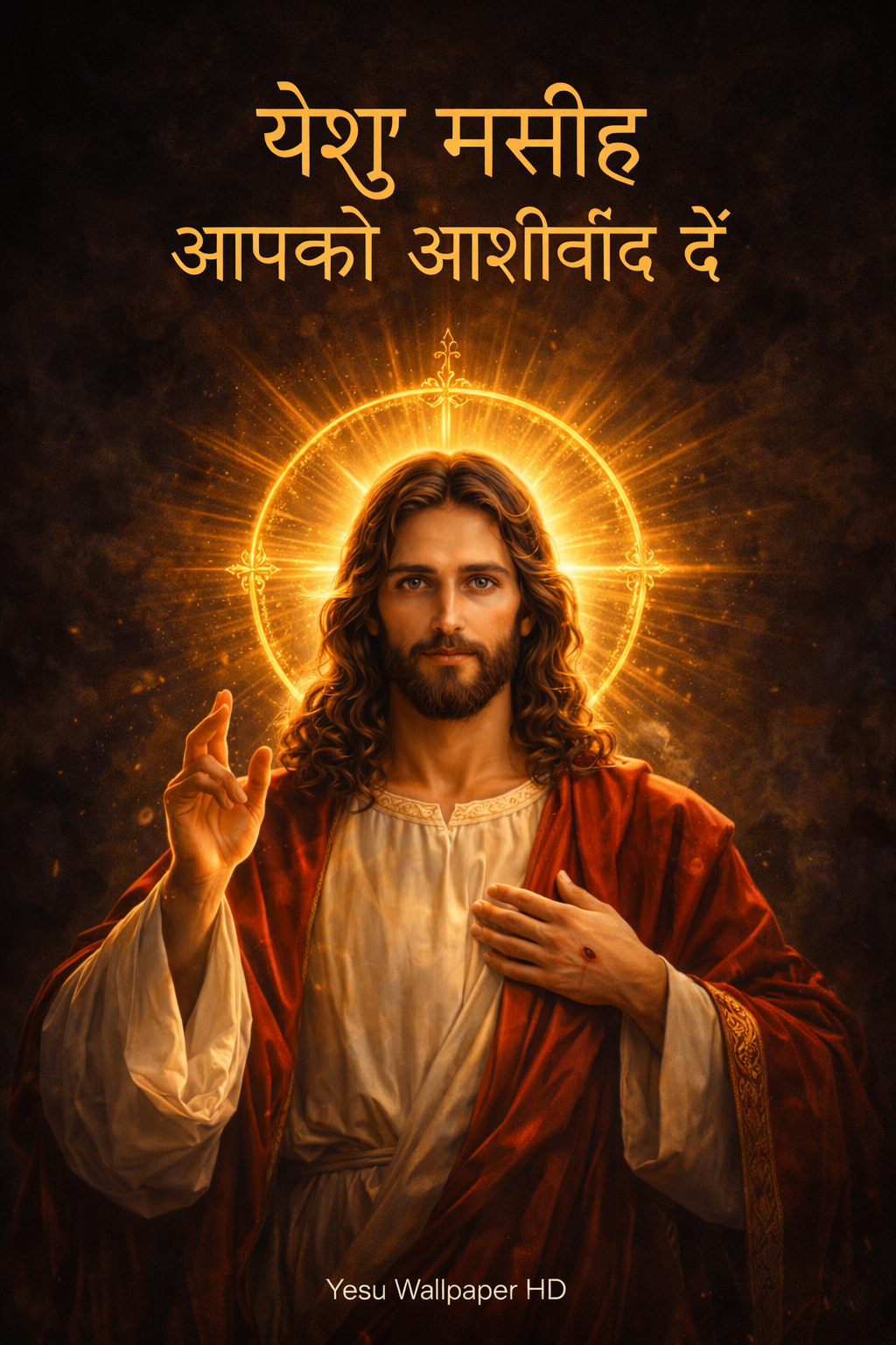 Yesu Wallpaper HD — Hindi Blessing WhatsApp Image