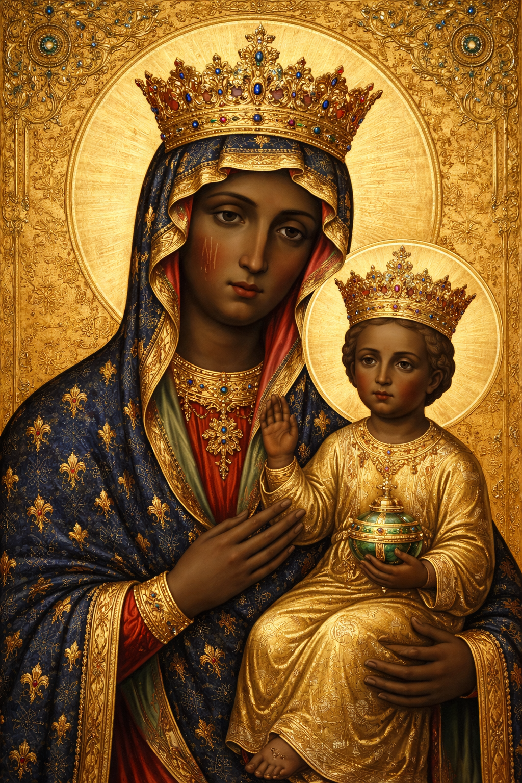 Black Madonna Our Lady of Czestochowa -- Polish Icon HD Wallpaper