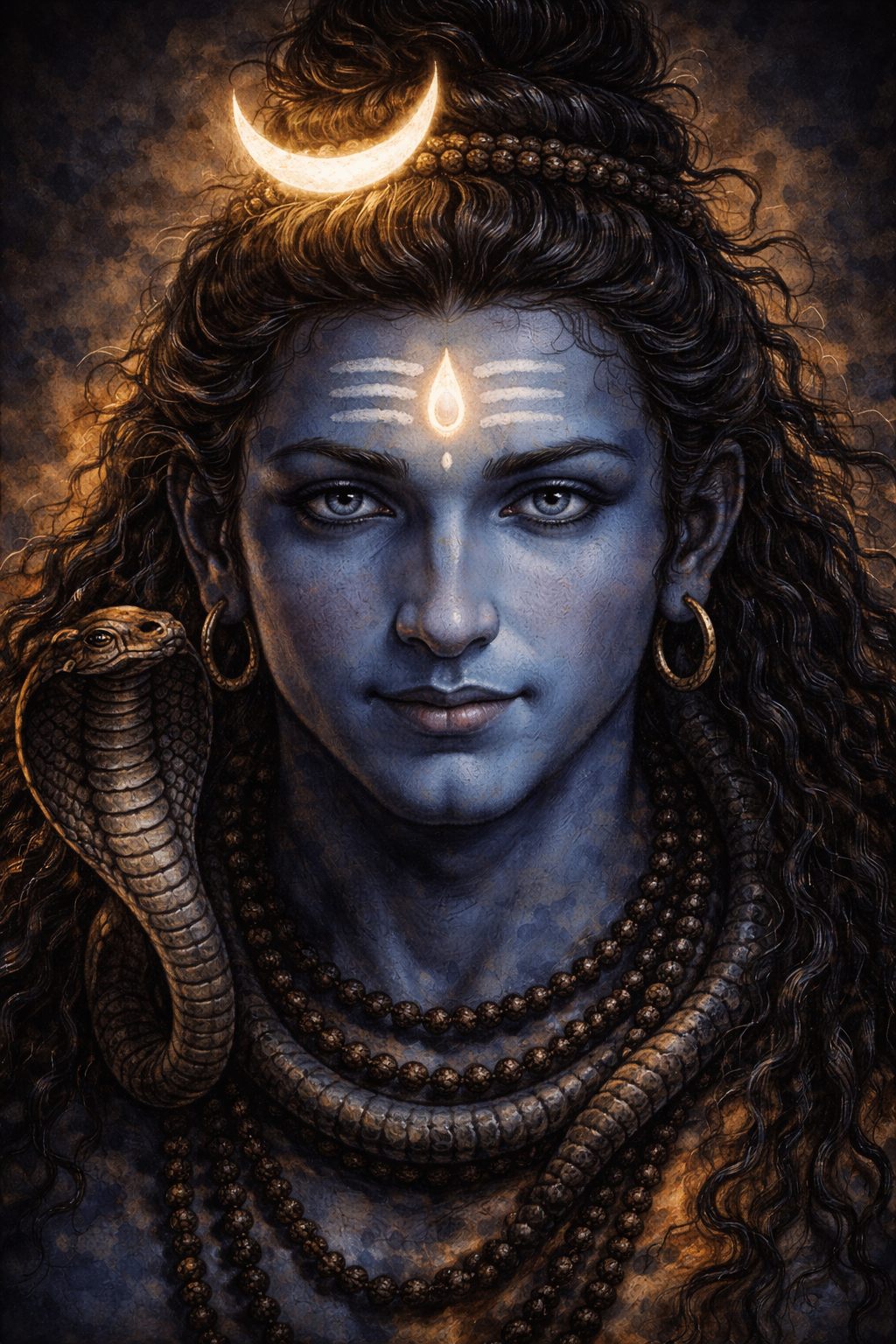 Lord Shiva Face Wallpaper HD -- Intense Close-Up Portrait